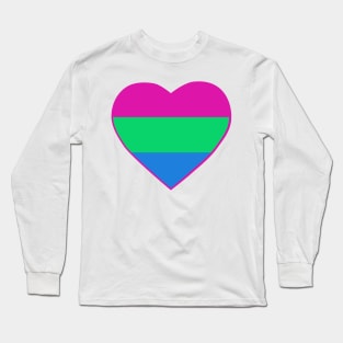 Pride Flag Heart Polysexual Long Sleeve T-Shirt